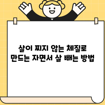 살이 찌지 않는 체질로 만드는 자면서 살 빼는 방법