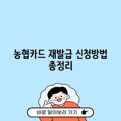 농협카드 재발급 신청방법 총정리