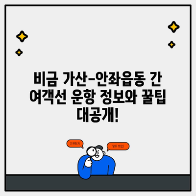 비금 가산-안좌읍동 간 여객선 운항 정보와 꿀팁 대공개!