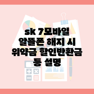 sk 7모바일 알뜰폰 해지 시 위약금 할인반환금 등 설명