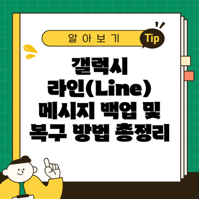 갤럭시 라인(Line) 메시지 백업 및 복구 방법 총정리