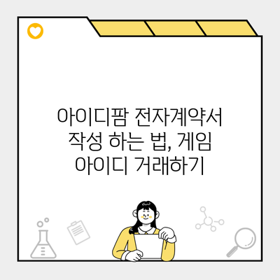 아이디팜 전자계약서 작성 하는 법, 게임 아이디 거래하기