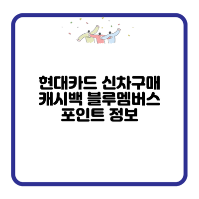 현대카드 신차구매 캐시백 블루멤버스 포인트 정보