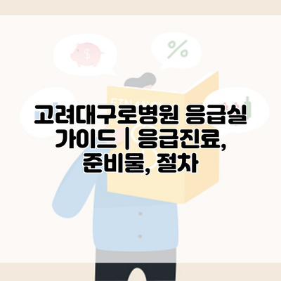 고려대구로병원 응급실 가이드 | 응급진료, 준비물, 절차