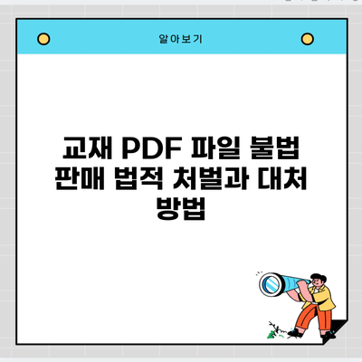 교재 PDF 파일 불법 판매 법적 처벌과 대처 방법