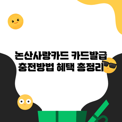 논산사랑카드 카드발급 충전방법 혜택 총정리