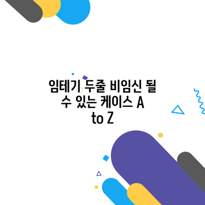 임테기 두줄 비임신 될 수 있는 케이스 A to Z