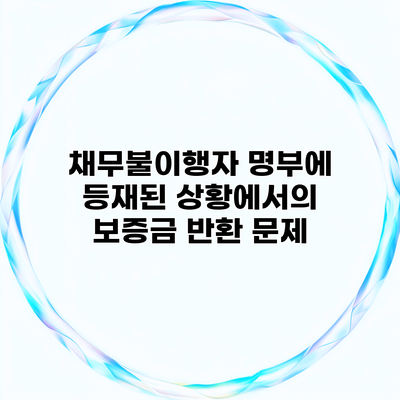 채무불이행자 명부에 등재된 상황에서의 보증금 반환 문제