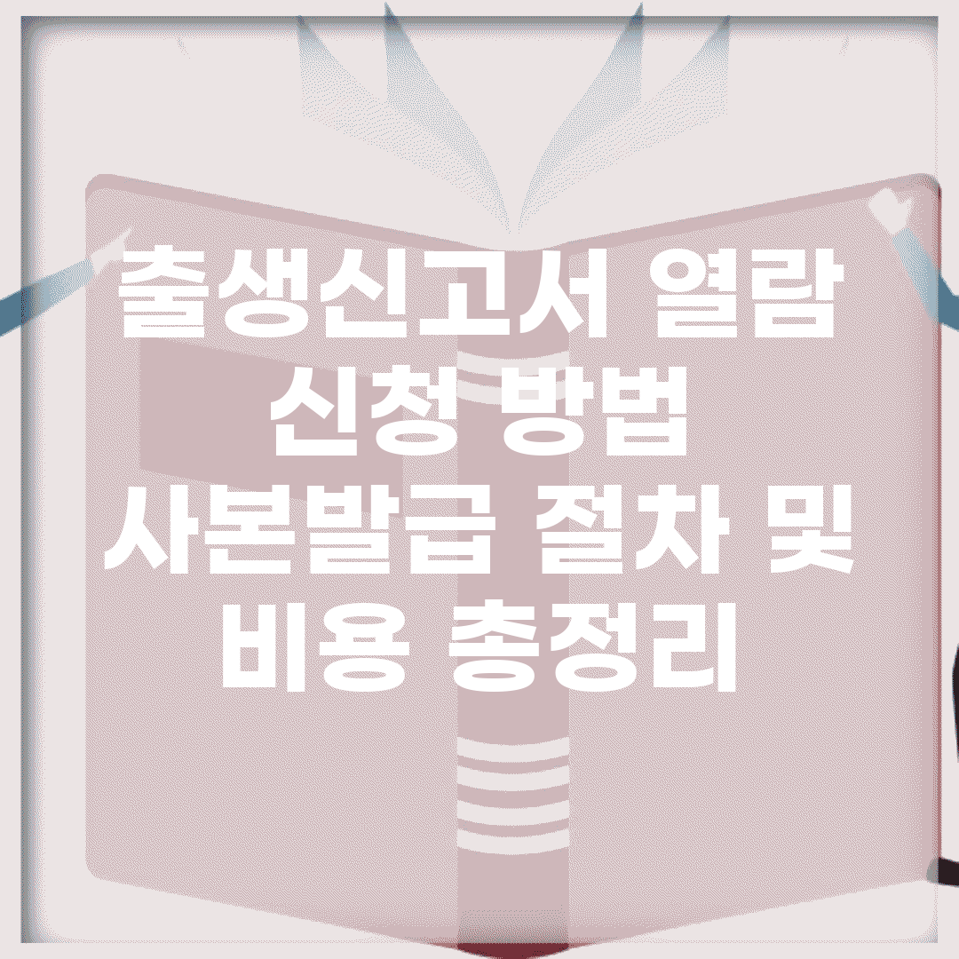 출생신고서 열람 신청 방법 | 사본발급 절차 및 비용 총정리