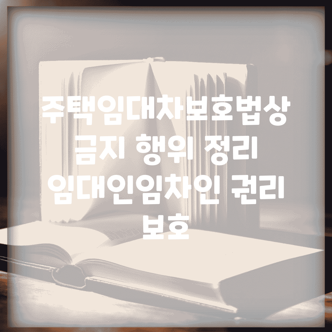 주택임대차보호법상 금지 행위 정리 | 임대인/임차인 권리 보호