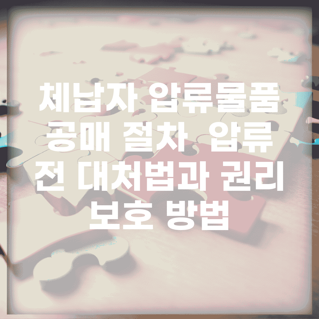 체납자 압류물품 공매 절차 | 압류 전 대처법과 권리 보호 방법