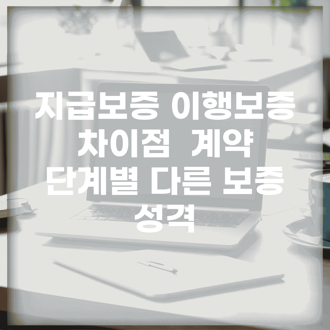 지급보증 이행보증 차이점 | 계약 단계별 다른 보증 성격