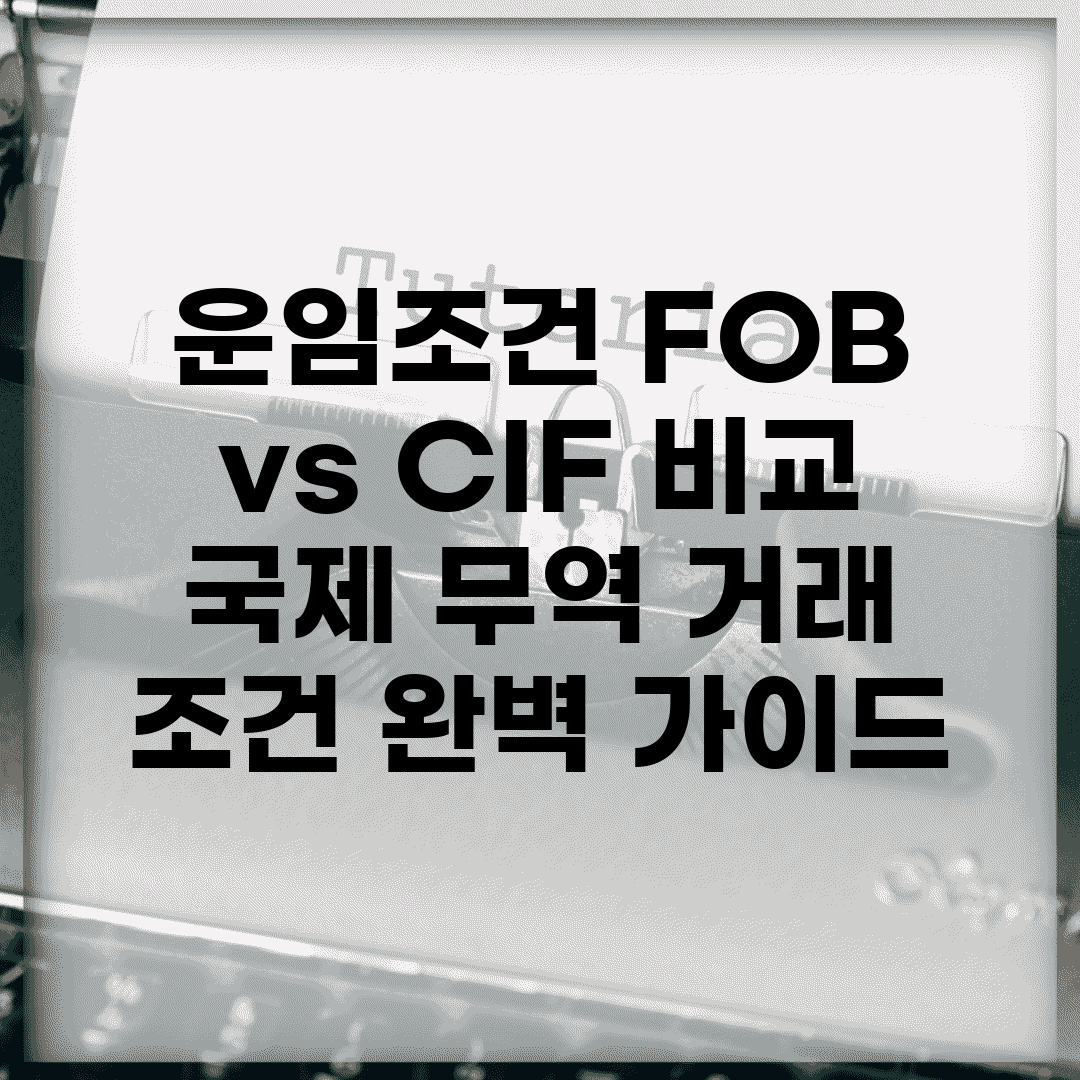운임조건 FOB vs CIF 비교 | 국제 무역 거래 조건 완벽 가이드