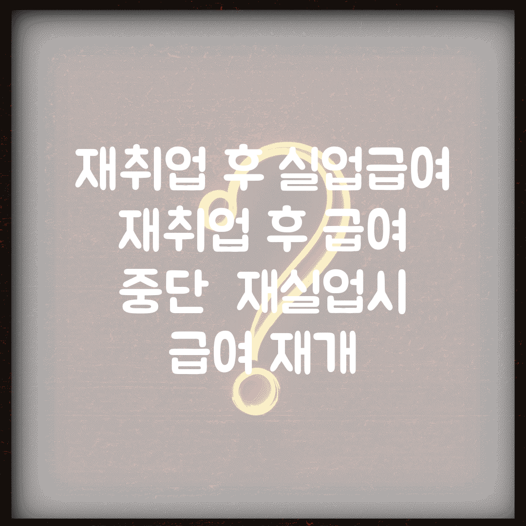 재취업 후 실업급여 | 재취업 후 급여 중단 | 재실업시 급여 재개