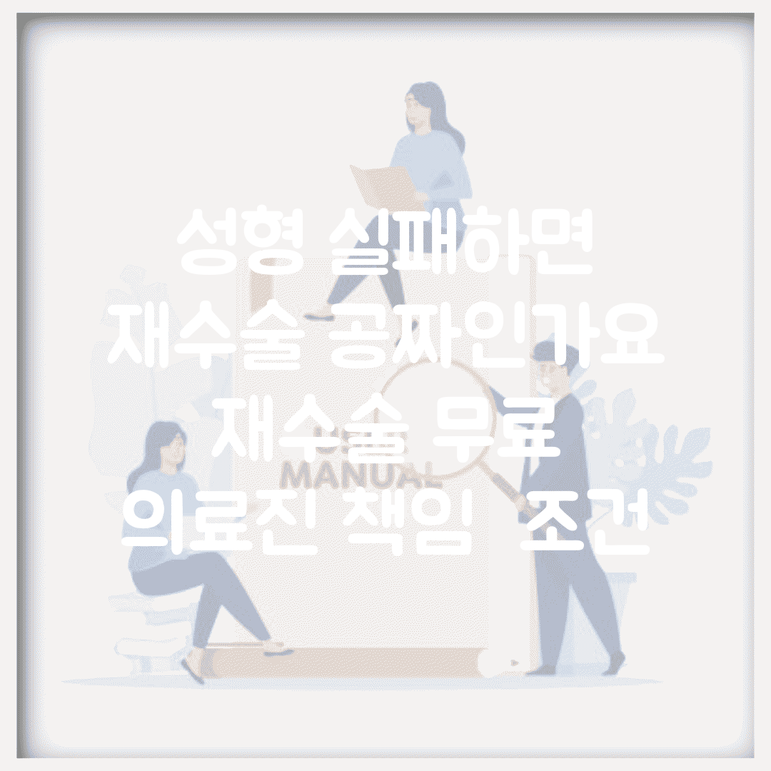성형 실패하면 재수술 공짜인가요 | 재수술 무료 | 의료진 책임 | 조건