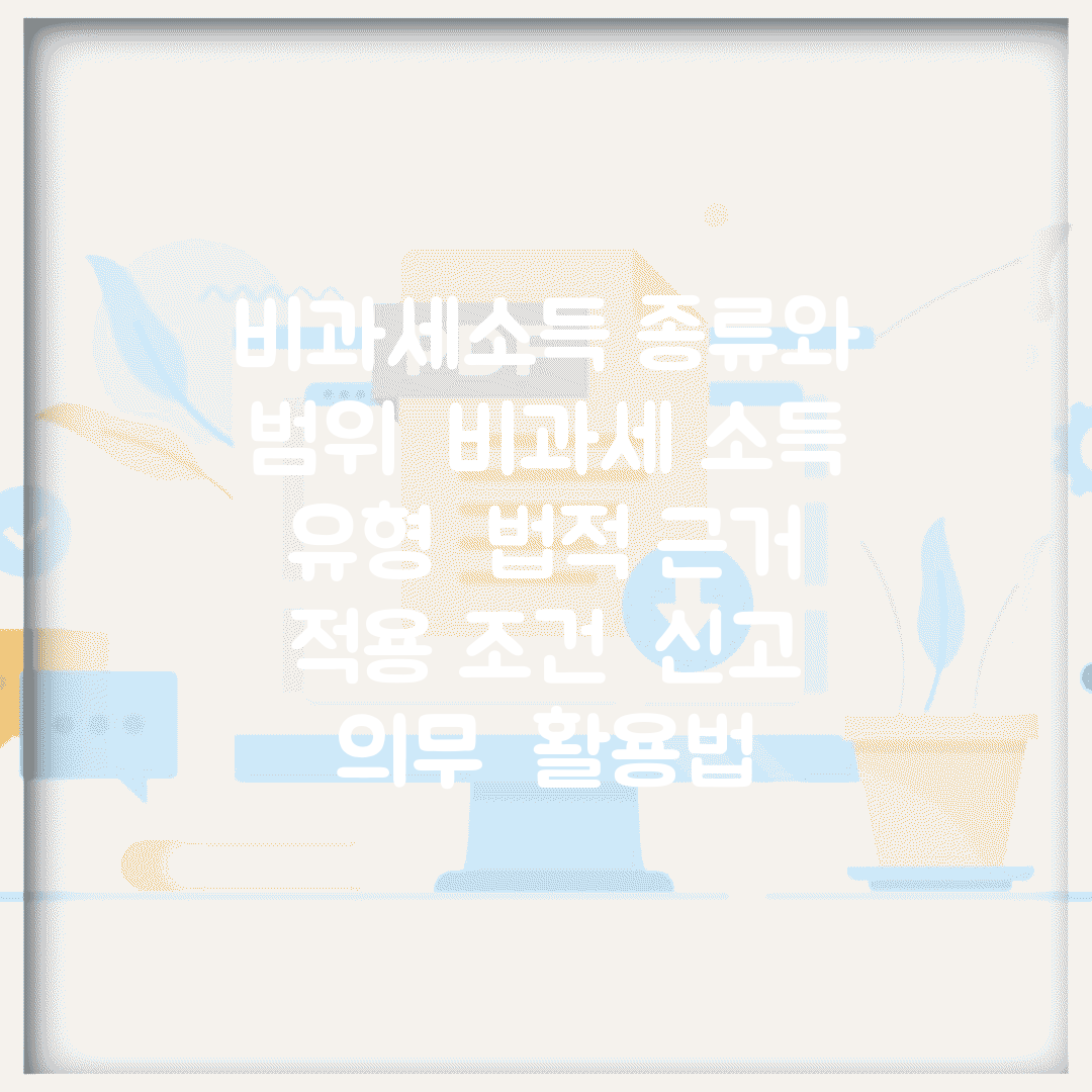비과세소득 종류와 범위 | 비과세 소득 유형 | 법적 근거 | 적용 조건 | 신고 의무 | 활용법