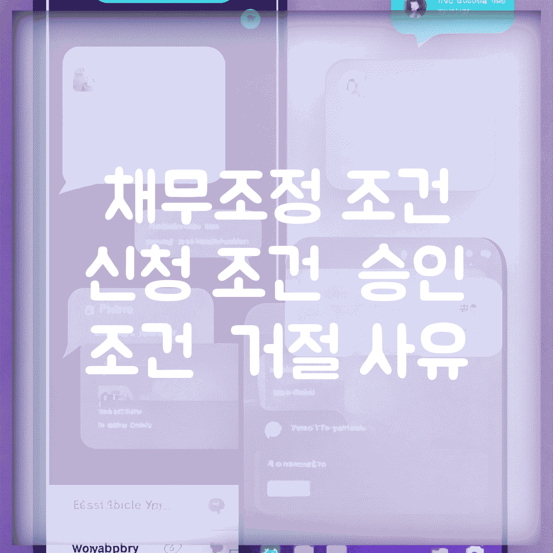 채무조정 조건 | 신청 조건 | 승인 조건 | 거절 사유