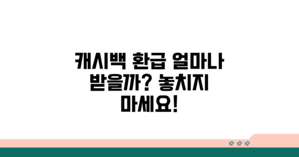 캐시백 환급, 얼마나 받을 수 있을까요