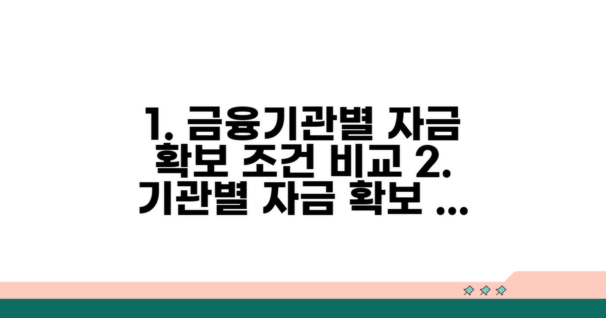 금융기관별 자금 확보 조건 비교 분석