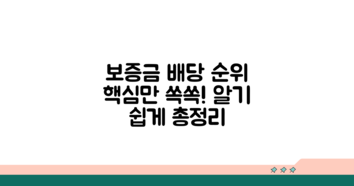 보증금 배당 순위 핵심 정리