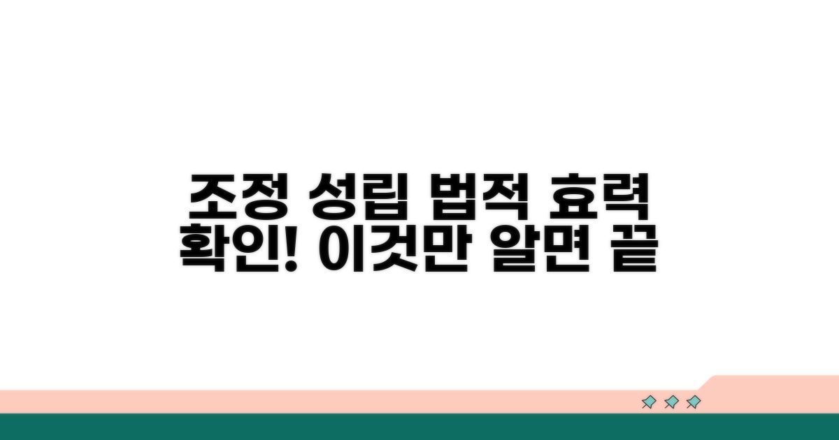 조정 성립의 법적 효력 확인
