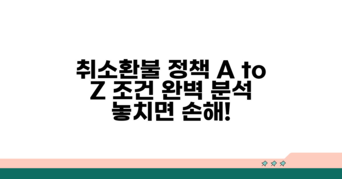 취소 정책 종류와 환불 조건 완벽 분석