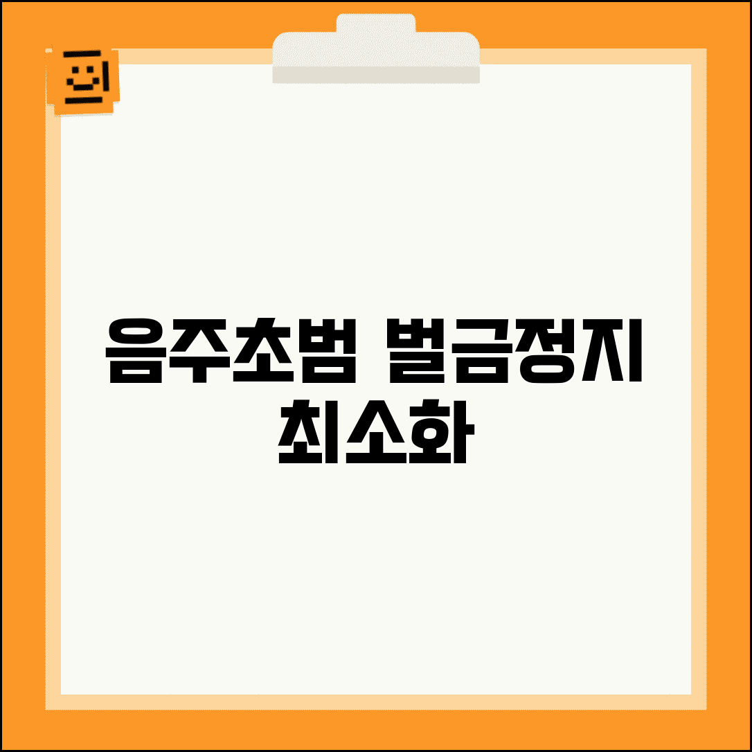 음주운전 초범 처벌 최소화 방법 | 첫 적발시 벌금 감경과 면허정지 받는 현실적 대응책