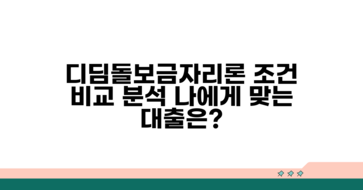 디딤돌, 보금자리론 조건 비교 분석