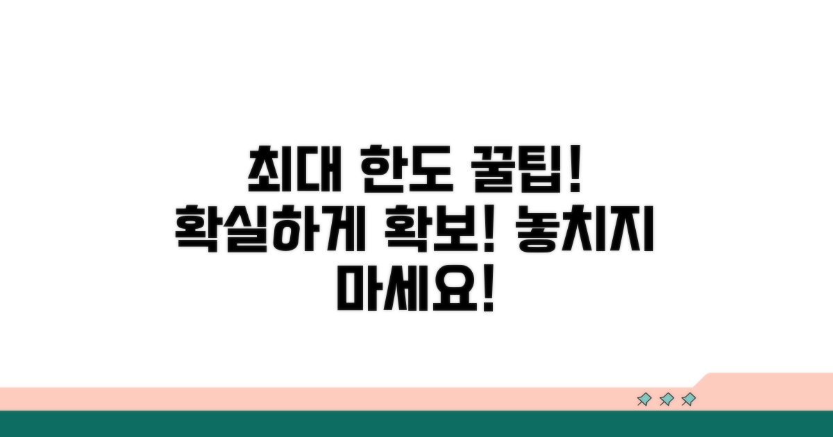 최대 한도 확보를 위한 꿀팁 대공개