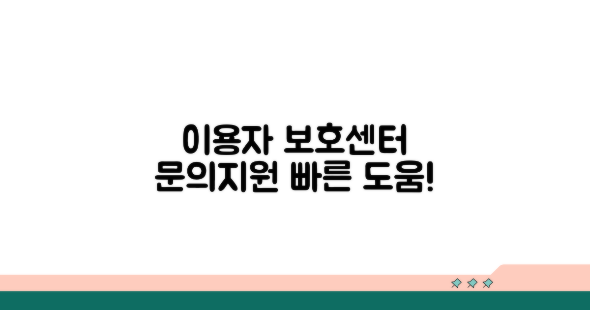 이용자 보호센터 문의 및 지원