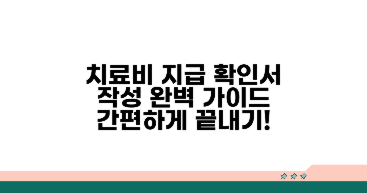 치료비 지급 확인서 작성법 상세 분석