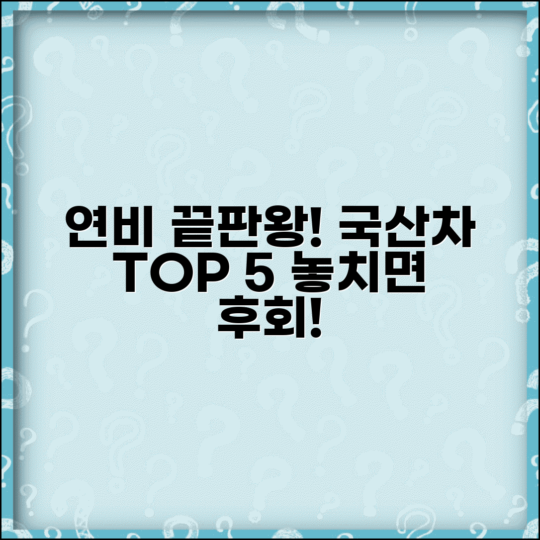 연비좋은 국산차 추천 | 한국차 연비 순위 완벽정리