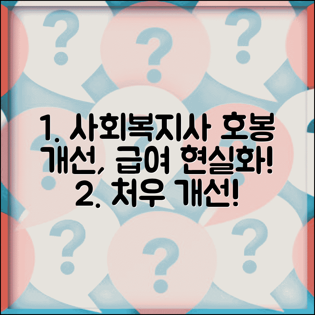 사회복지사 호봉 처우 개선 | 사회복지 종사자 호봉제와 급여 현실화