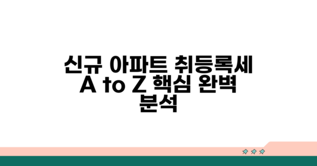 신규 아파트 취등록세 완벽 분석