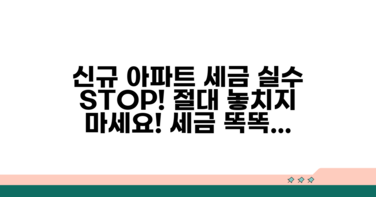 신규 아파트 세금 실수 방지