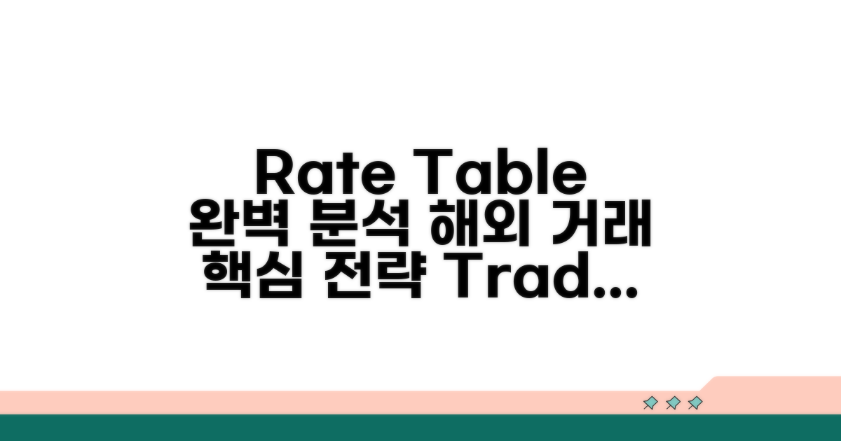 해외 거래 시 Rate Table 완벽 분석