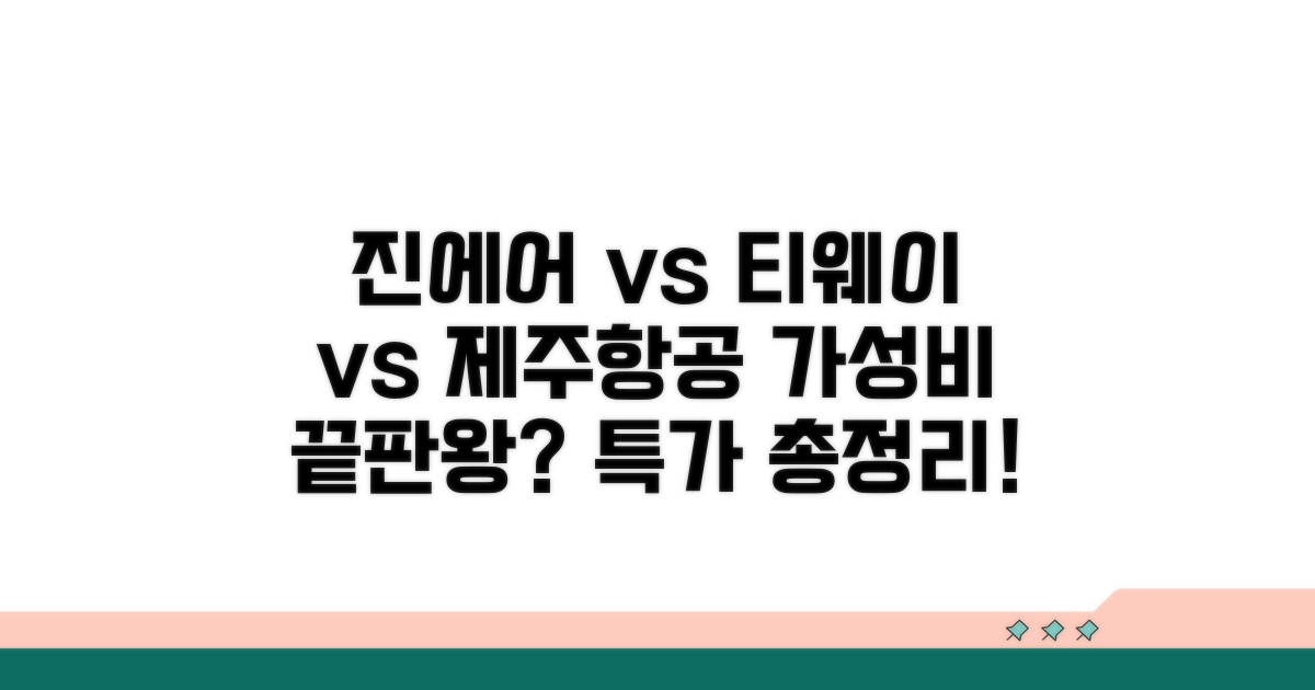 진에어 티웨이 제주항공 비교 분석