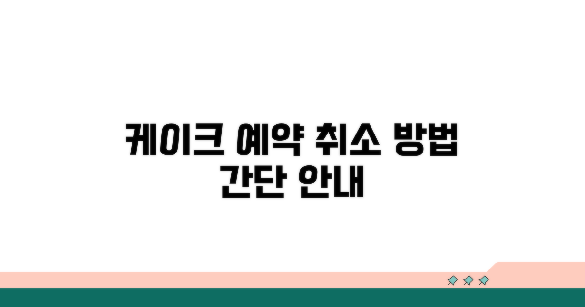 생일 케이크 예약 취소 절차 안내