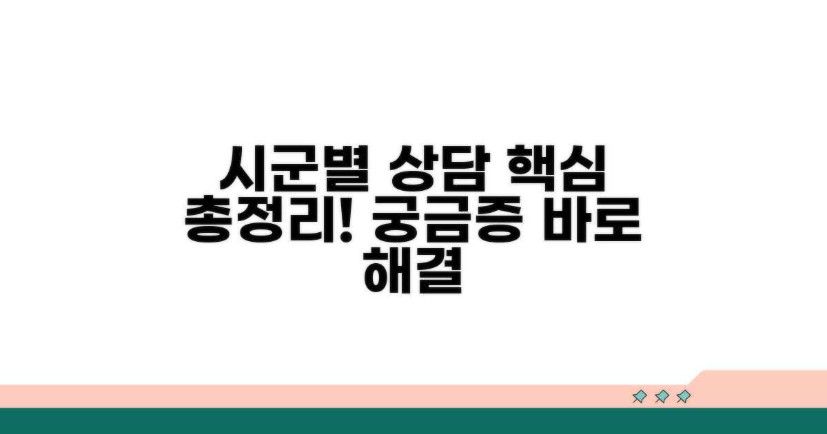 시군별 상담 서비스 총정리