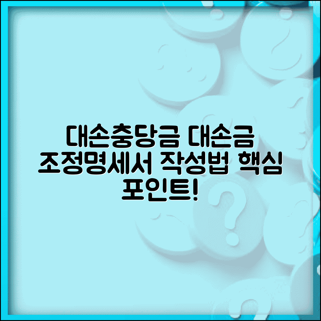 대손충당금 및 대손금 조정명세서 | 대손금조정명세서 작성법