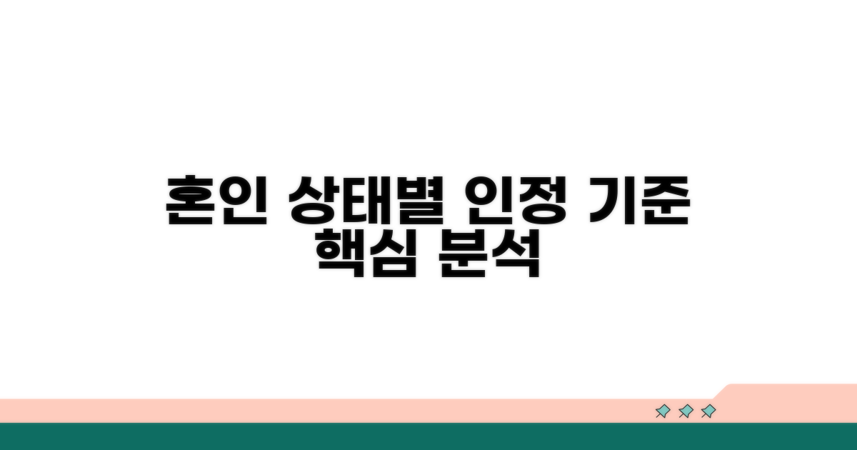혼인 상태별 인정 기준 상세 분석