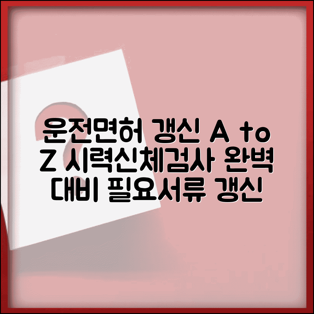 운전면허 갱신 적성검사 준비 | 시력검사부터 신체검사까지 갱신 조건과 필요 서류