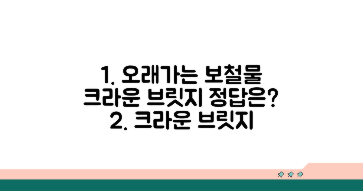 크라운 브릿지, 오래가는 보철물은?
