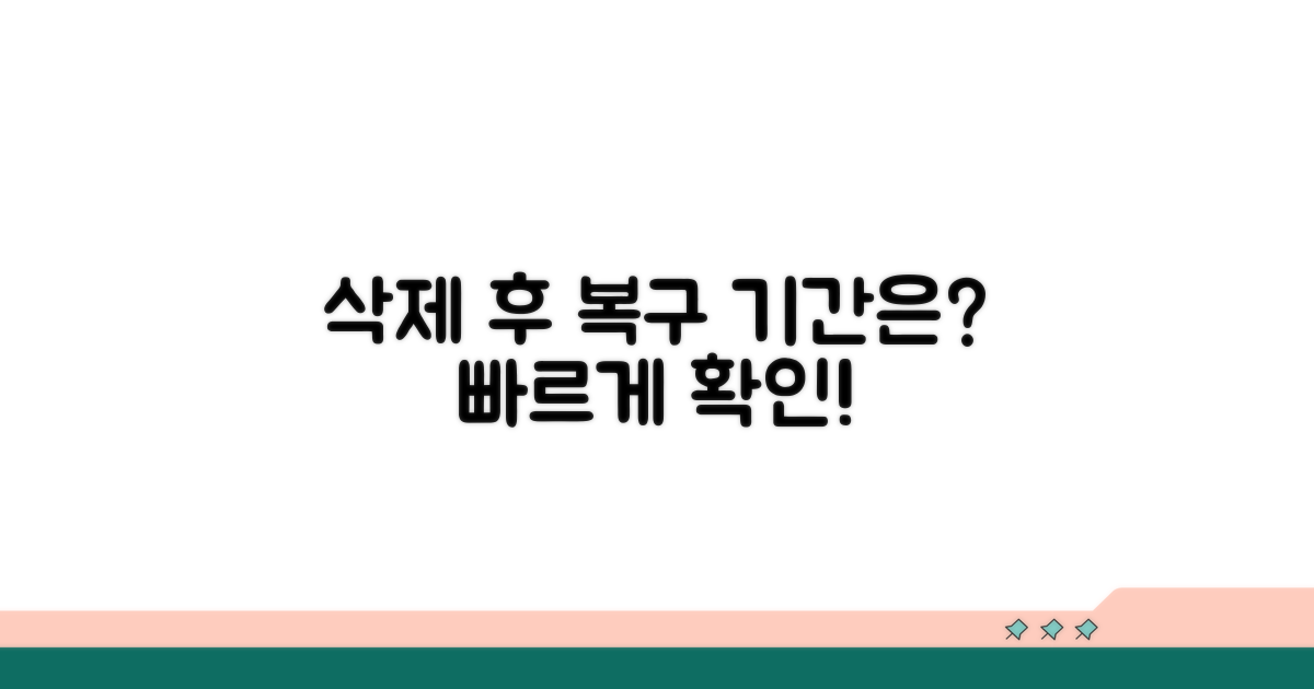 삭제 후 복구 기간은 얼마일까?