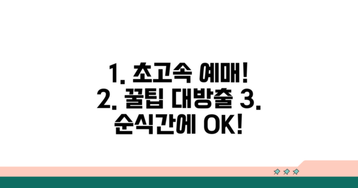 가장 빠른 예매 방법과 절차
