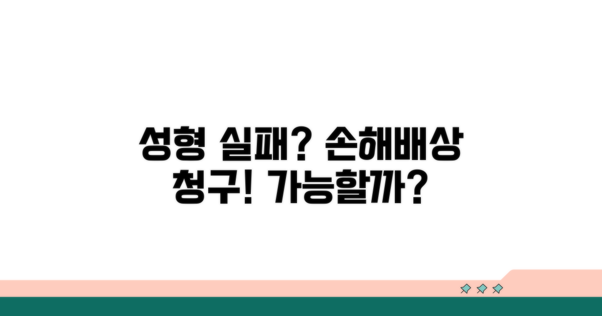 성형 실패 손해배상 청구는?