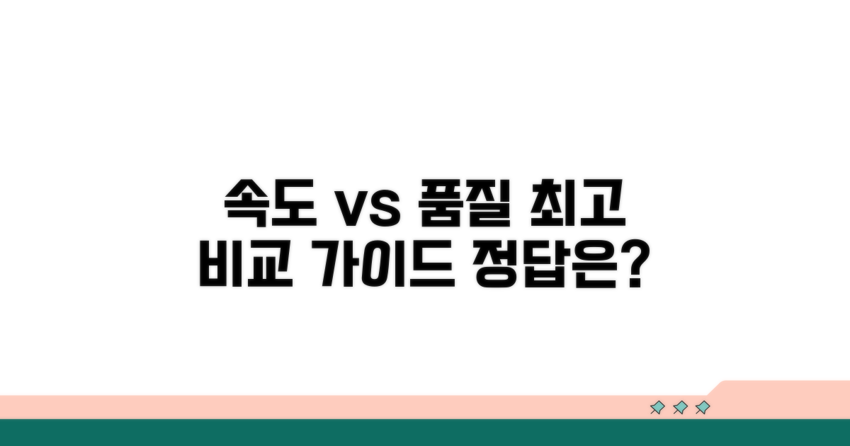 속도 및 품질 비교 가이드