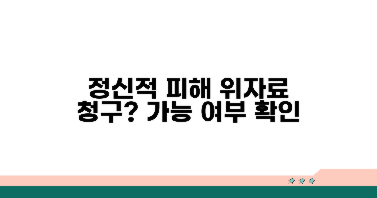 정신적 피해, 위자료 청구 가능 여부