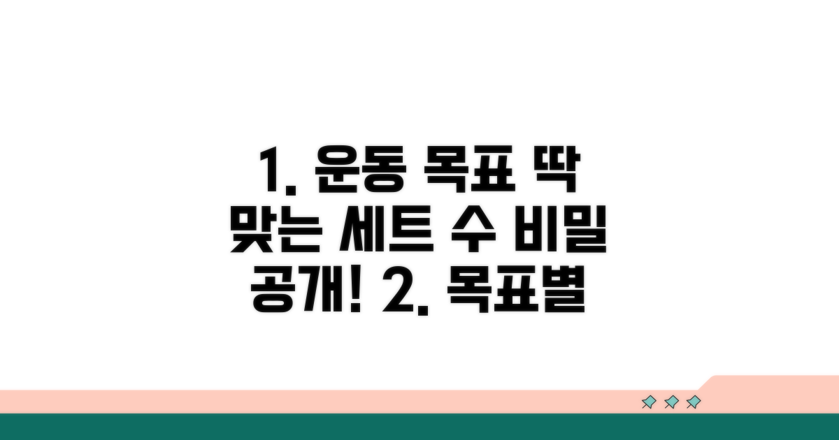 운동 목표별 최적 세트 횟수 설정