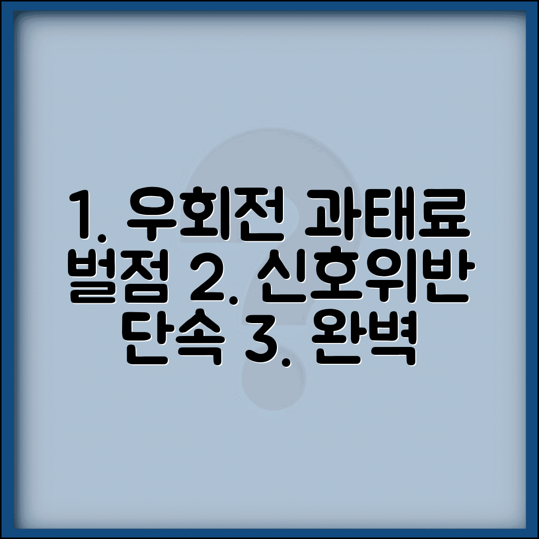 우회전 위반 과태료 벌점 처벌 | 우회전 신호위반 단속 완벽 대처법